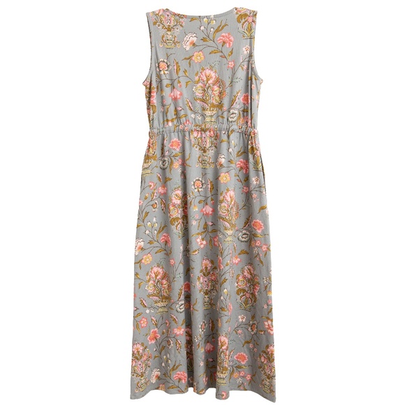 Spartina 449 Maxi Dress Sz S Stretchy Jane Jardinere Lenea Cotton Tie Side - Picture 5 of 6